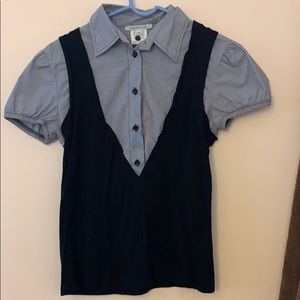 Super cute/ preppy Shirt/vest combo